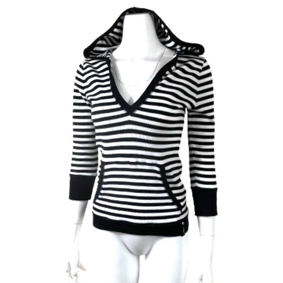 Ralph Lauren Knit Waffle Cotton stripe Hooded Top S - Picture 5 of 12